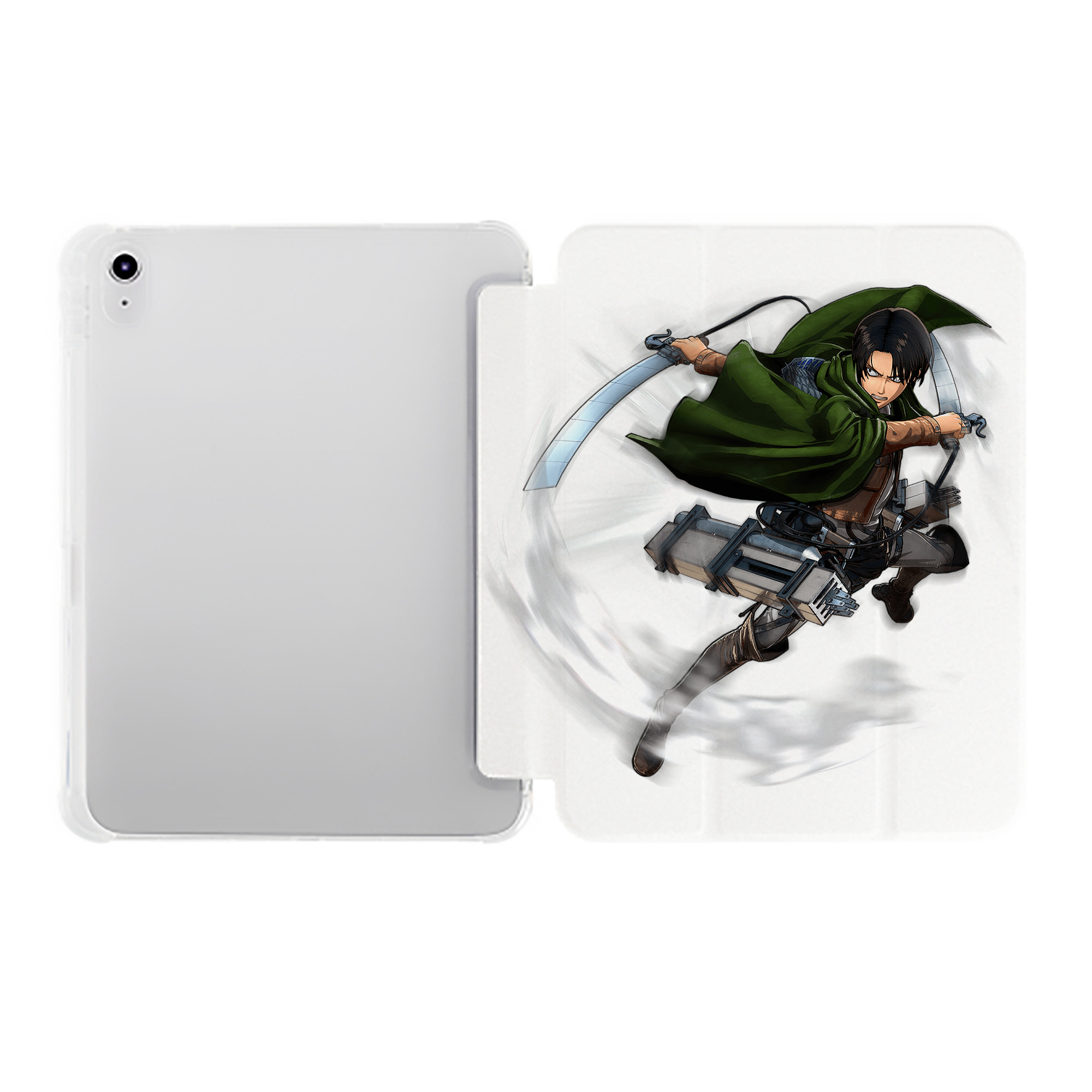 （画像用） 進撃の巨人 リヴァイ·アッカーマン Attack on Titan Levi Ackerman IPad ケース ペン収納付き 三つ折りスタンド PUレザー×シリコン 対応機種9.5/10.5/10.9インチ